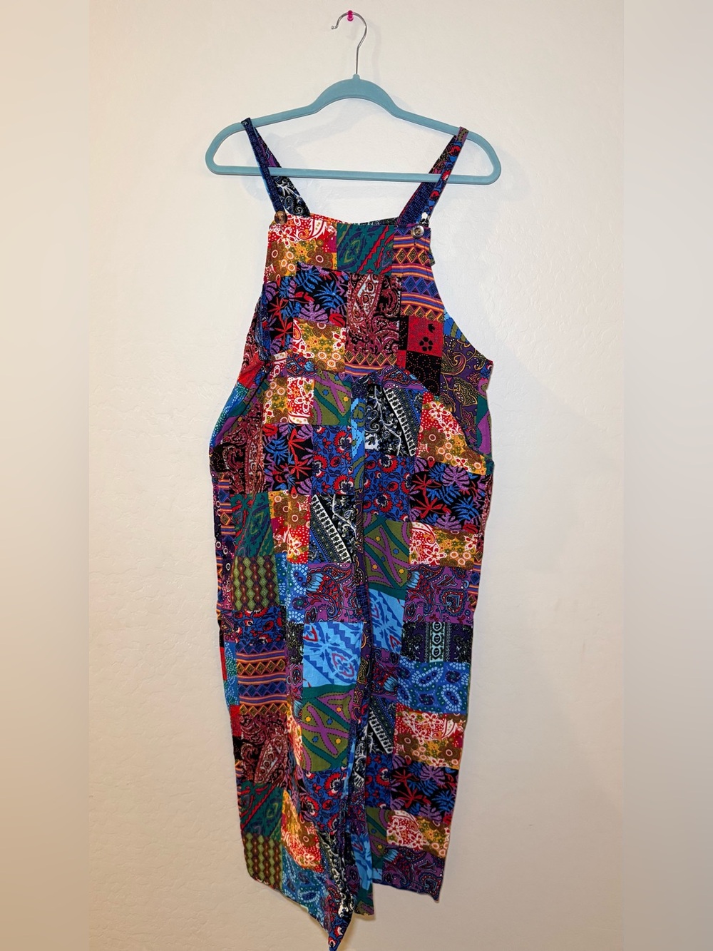 Women’s Multicolor Patchwork Style One-Piece Overalls
